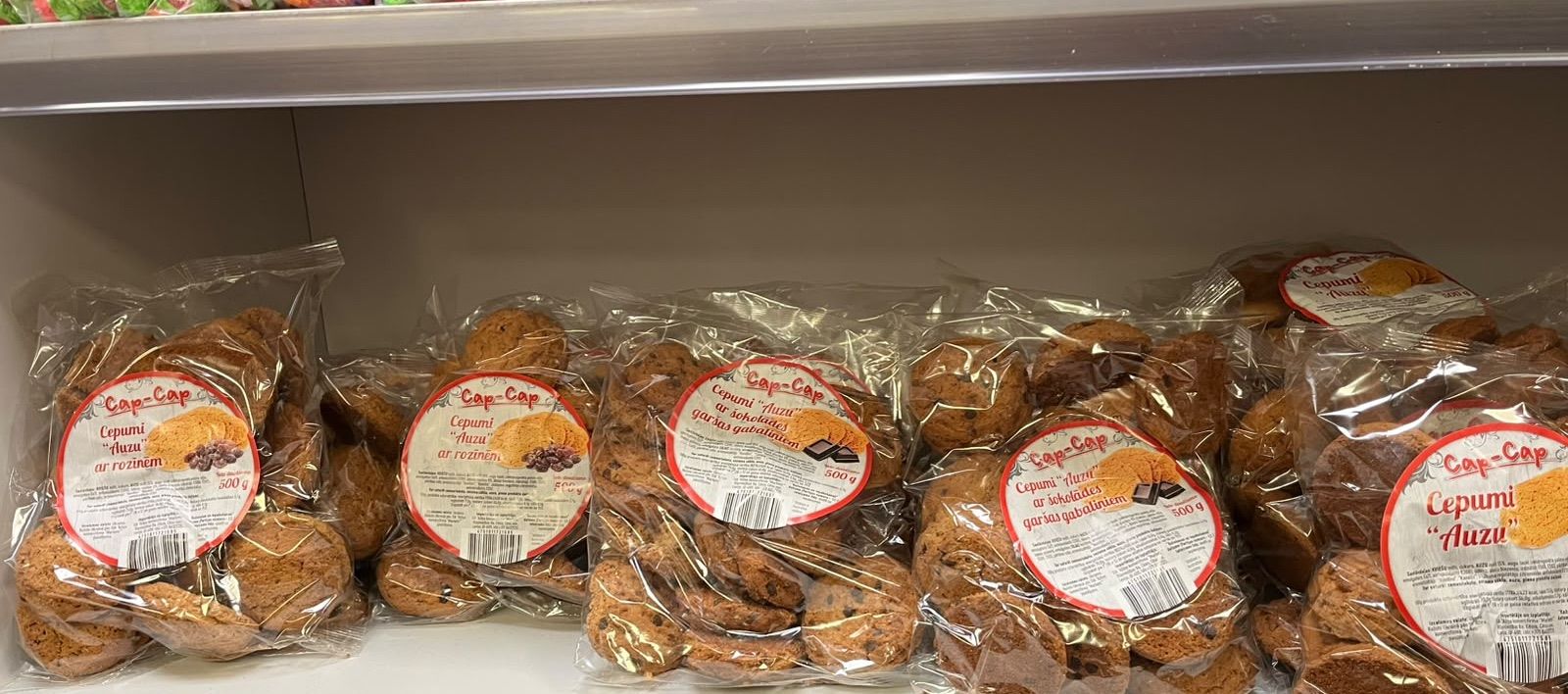 Cap-Cap oat biscuits on a shop shelf